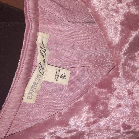 Express One Eleven Pink Crushed Baggy Cool Velvet Top Blouse Bralette XS / Med - Picture 5 of 7